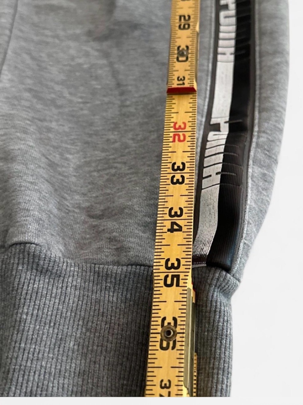 PUMA Men’s Amplified Logo Tape Jogger Sweatpants Gray Size Large - Picture 5 of 12